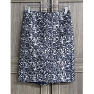 Ann Taylor Pebble Pattern Pencil Skirt Sz 4 Classy Chic Blue Tones With White